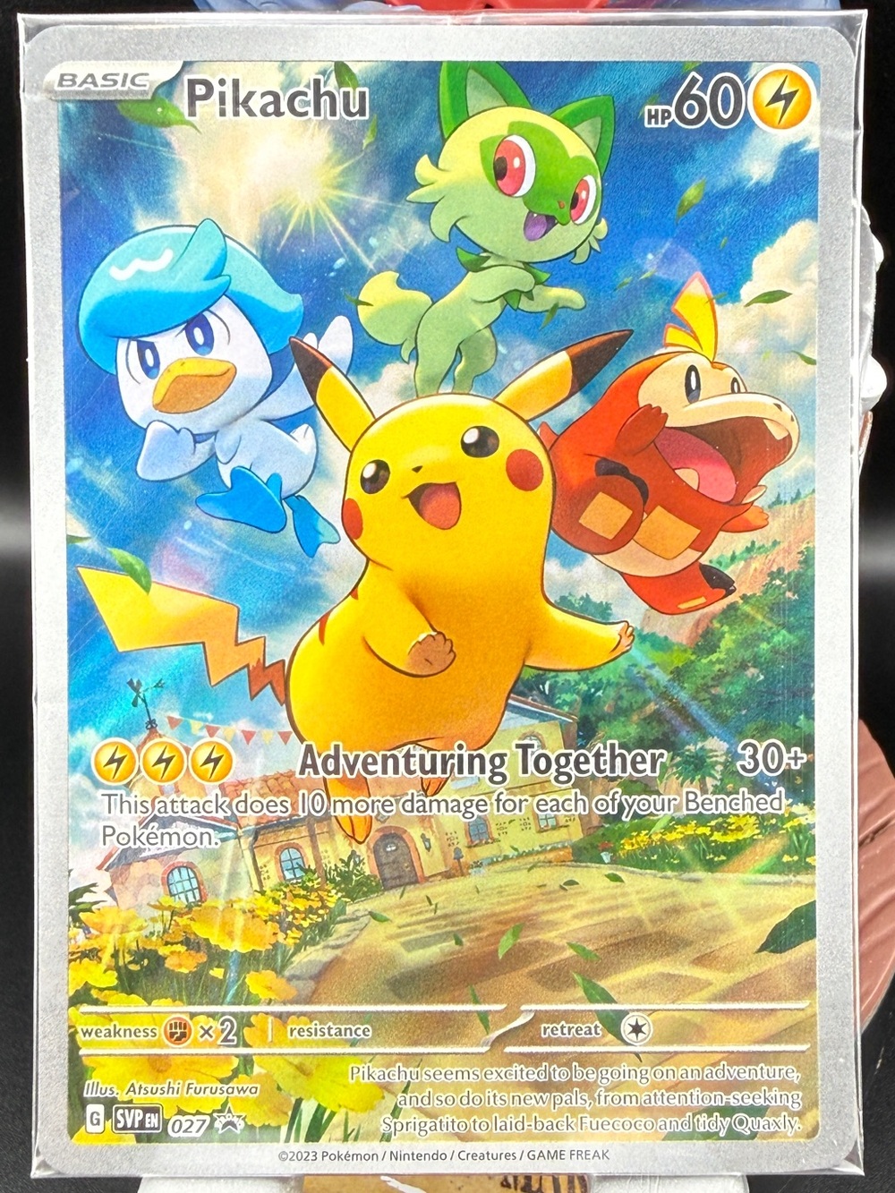 Pikachu 027 - SEALED Full Art Paldea Evolved ETB Promo - Pokemon TCG